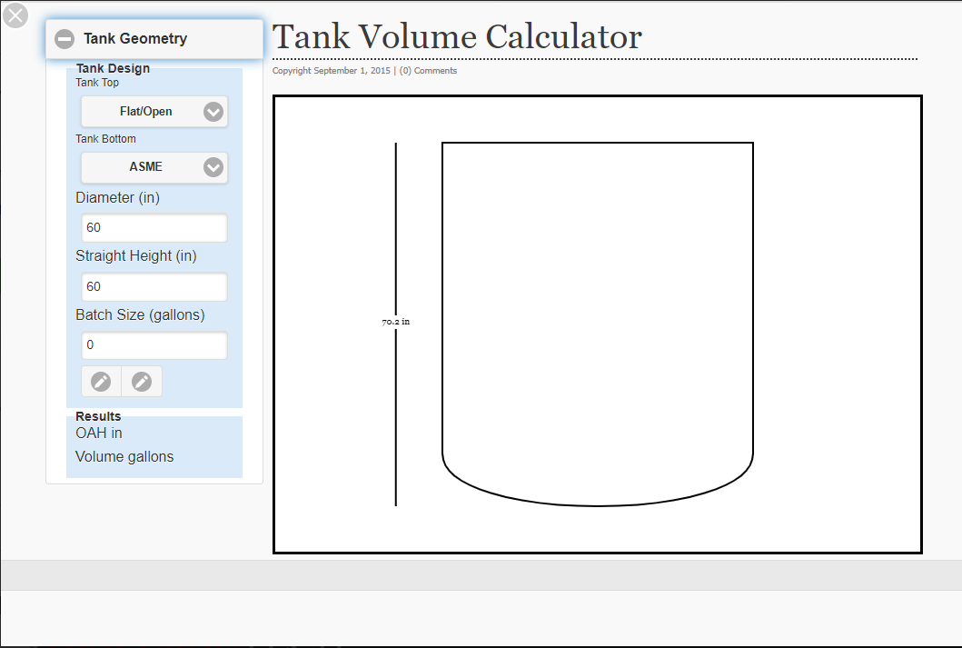 Tank Volume Calculator Tank Volume Calculator