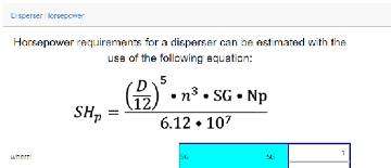 Dispersers Horsepower